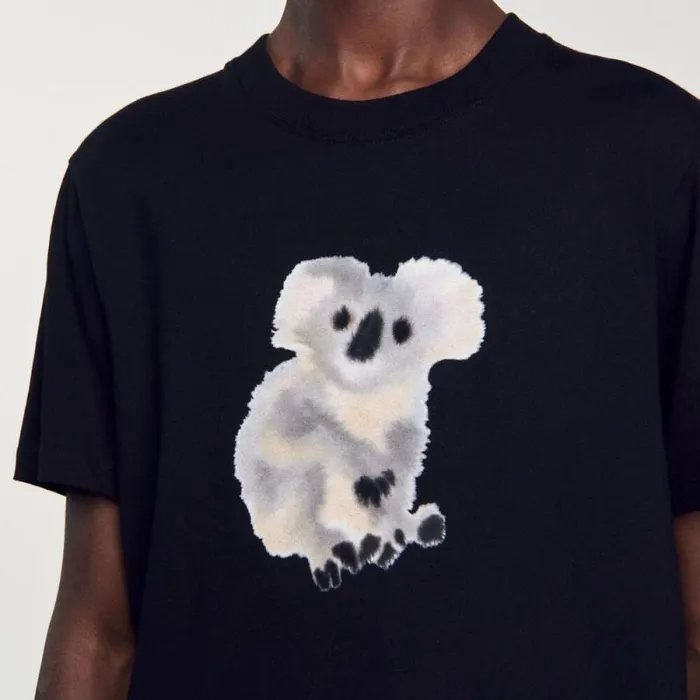 Tshirts and Polos Men SANDRO Wild Animals Tshirt Black