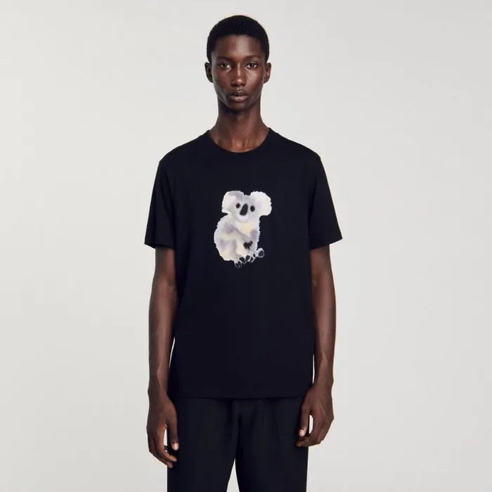 Tshirts and Polos Men SANDRO Wild Animals Tshirt Black