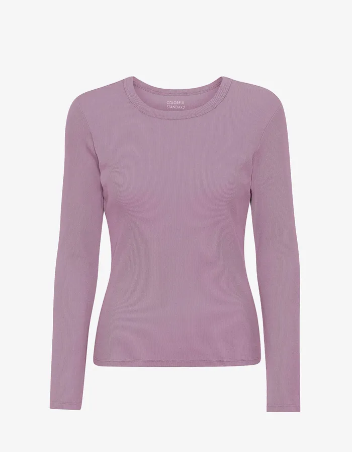 TShirts Colorfulstandard Women Women Organic Rib LS TShirt 8211 Pearly Purple