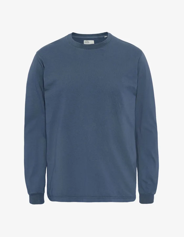 TShirts Men Oversized Organic LS TShirt 8211 Petrol Blue Colorfulstandard