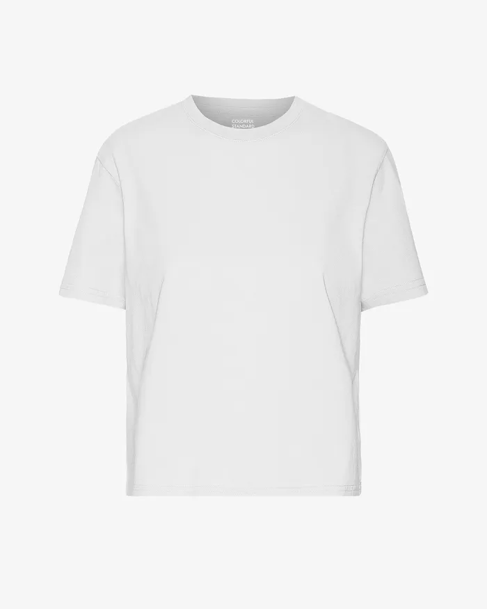 TShirts Organic Boxy Crop Tee 8211 Optical White 8211 Colorfulstandard Women