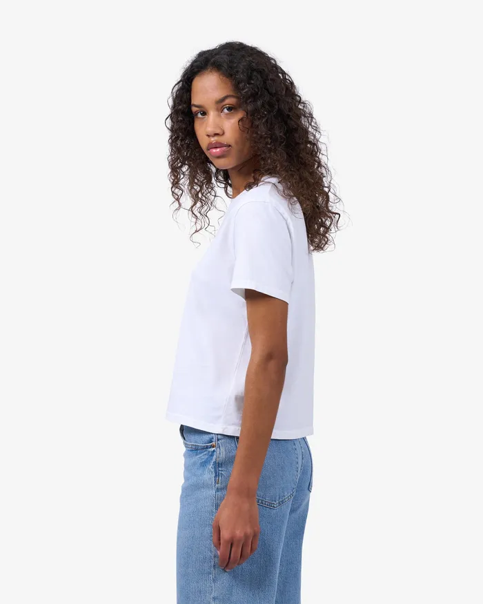 TShirts Organic Boxy Crop Tee 8211 Optical White 8211 Colorfulstandard Women