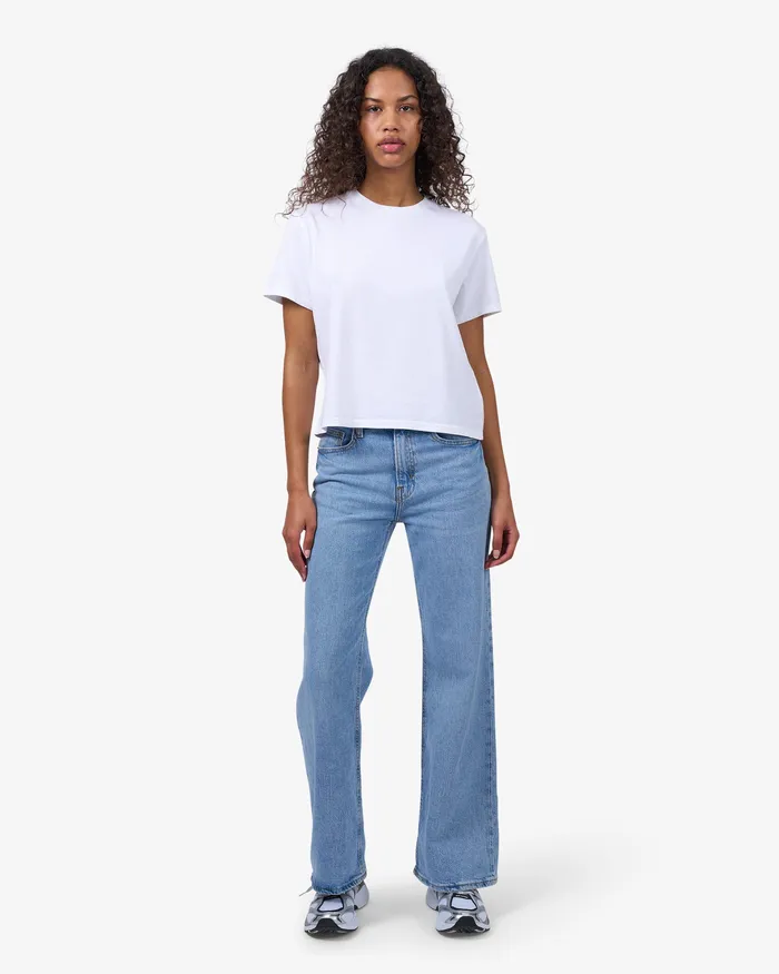 TShirts Organic Boxy Crop Tee 8211 Optical White 8211 Colorfulstandard Women