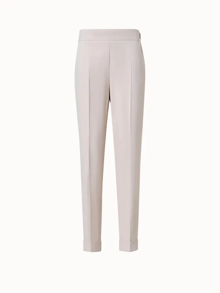 Tapered Crpe Pants With Elastic Back Sand Women Akris Pants