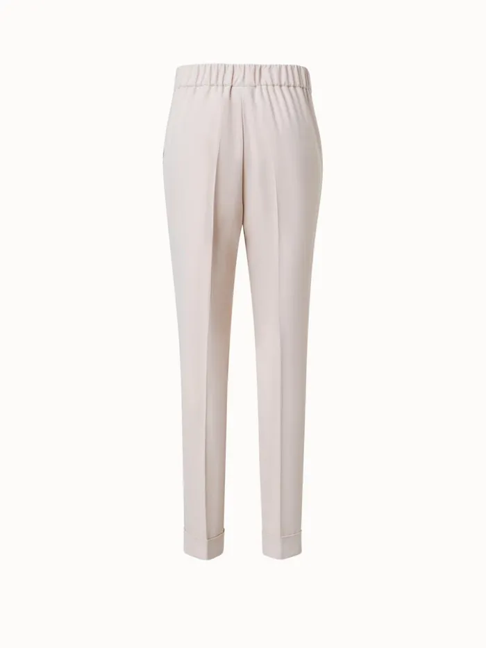 Tapered Crpe Pants With Elastic Back Sand Women Akris Pants