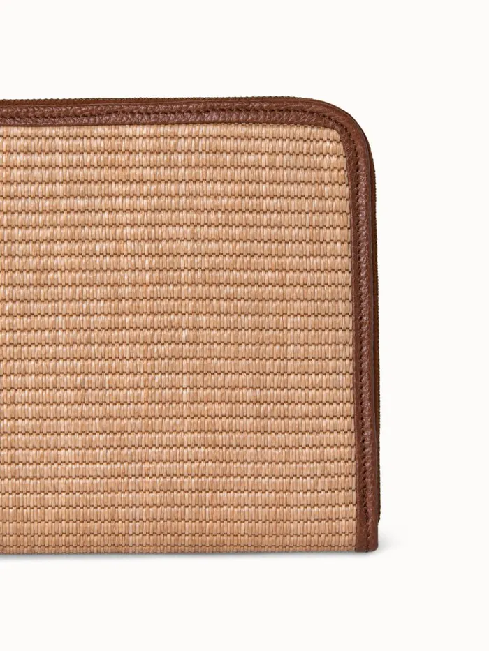 Tassel Pouch In Raffia Fabric Camelcaramel Women Akris Clutches