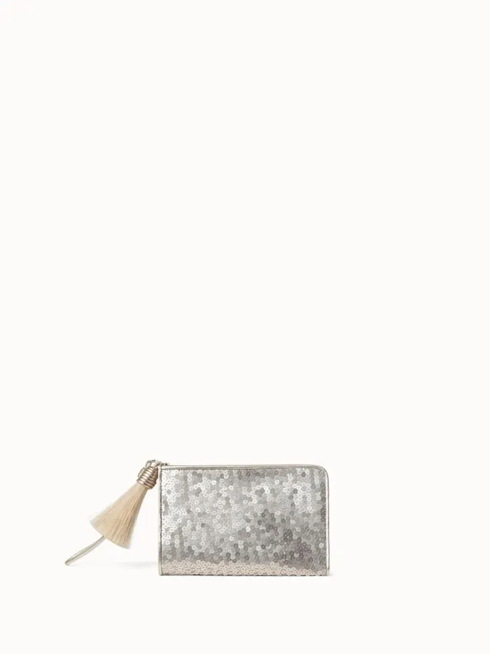 Tassel Pouch In Sequin Embroidery Stucco Met Women Akris Mini Bags