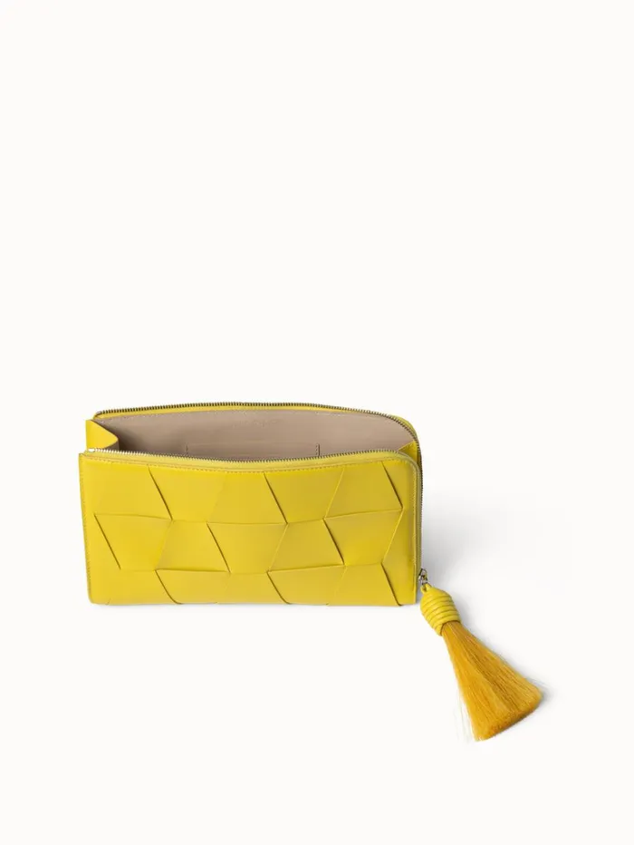 Tassle Pouch In Braided Trapezoids Candle Women Akris Clutches