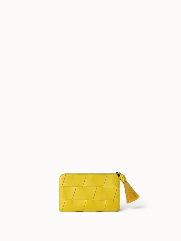 Tassle Pouch In Braided Trapezoids Candle Women Akris Clutches