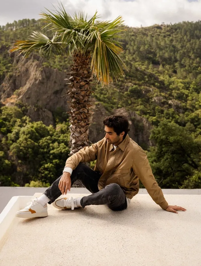 Thanassi Off White and Indian Saffron Men Bobbies Sneakers