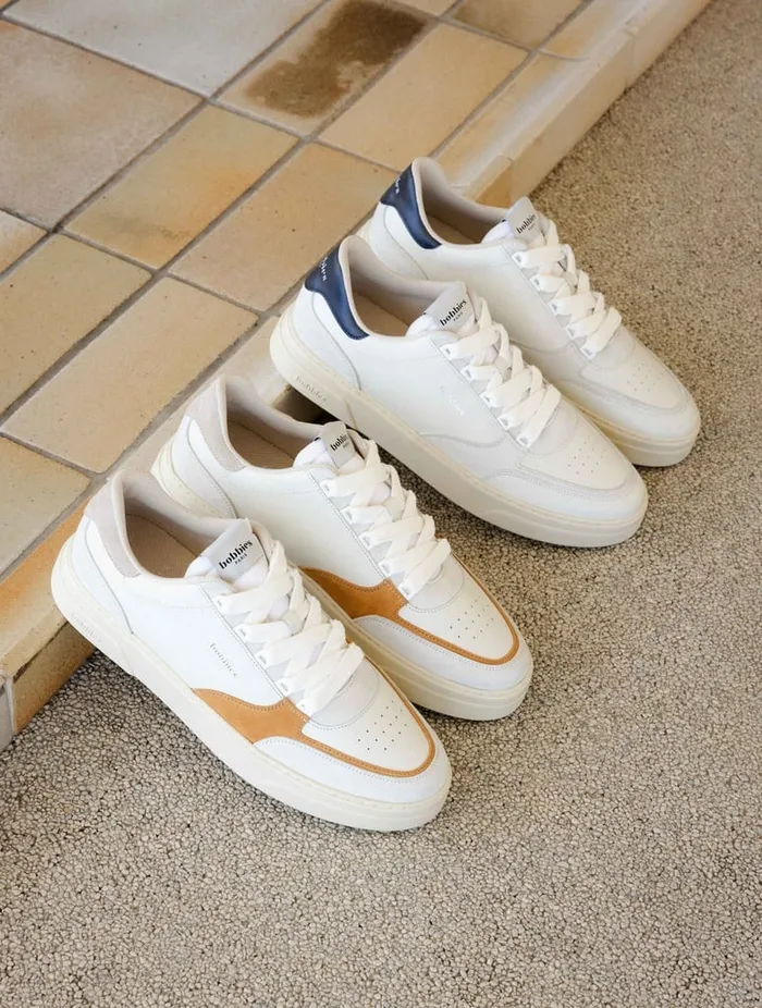 Thanassi Off White and Indian Saffron Men Bobbies Sneakers