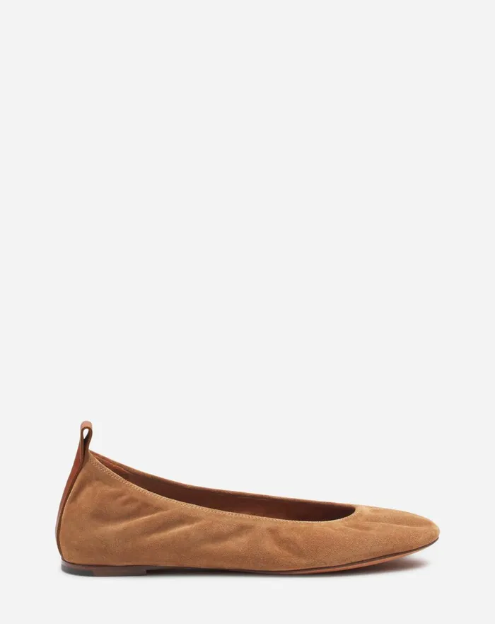 The Suede Ballerina Flat Brown Women Lanvin Loafers
