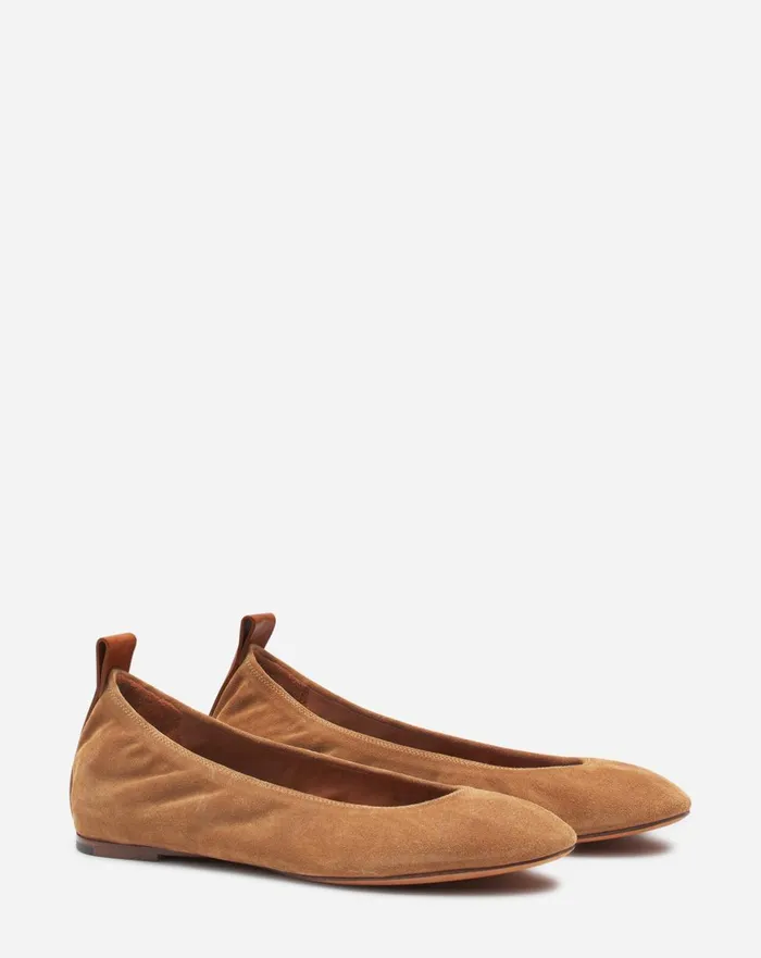 The Suede Ballerina Flat Brown Women Lanvin Loafers