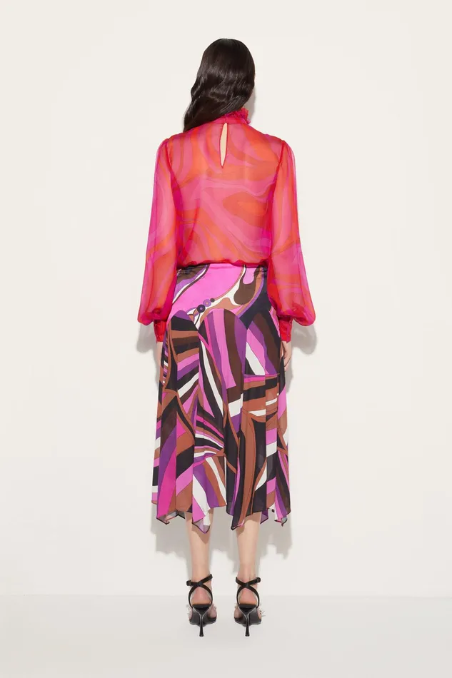 Tops And Shirts Women PUCCI MarmoPrint Silk Top