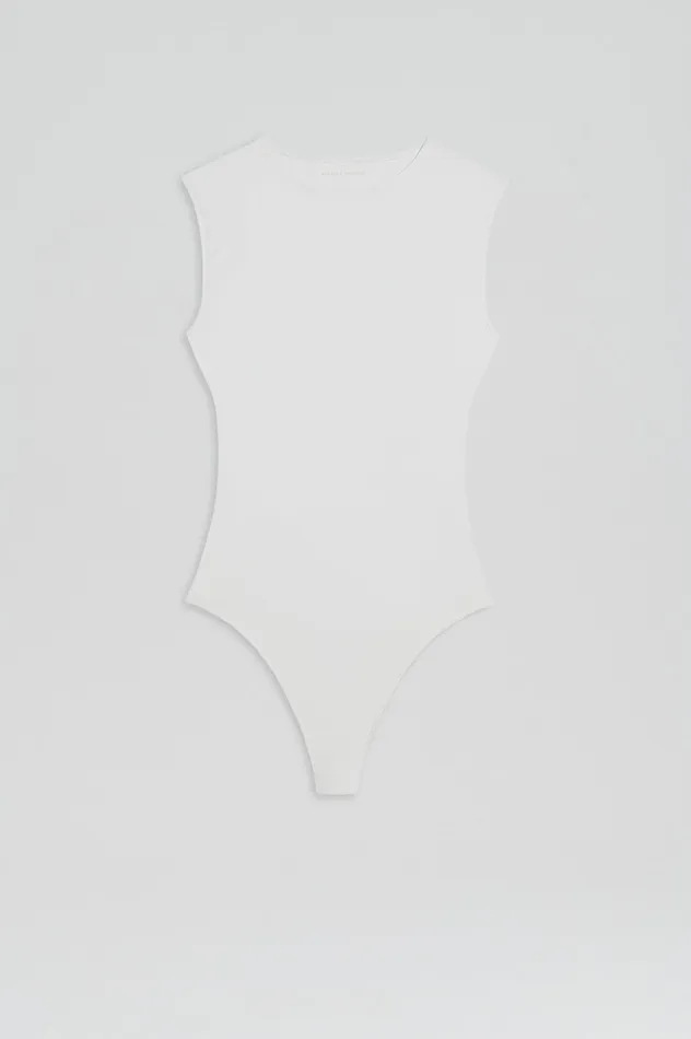 Tops Scanlan Theodore Women SLEEVELESS BODYSUIT WHITE Tops Scanlan Theodore Women SLEEVELESS BODYSUIT WHITE
