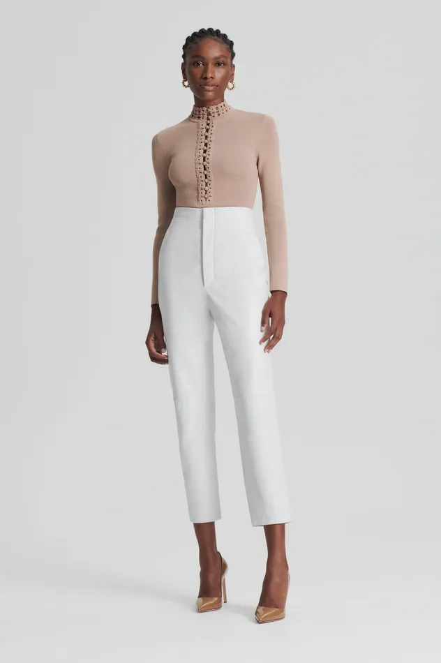 Tops Women CREPE KNIT DAISY TOP OAT Scanlan Theodore