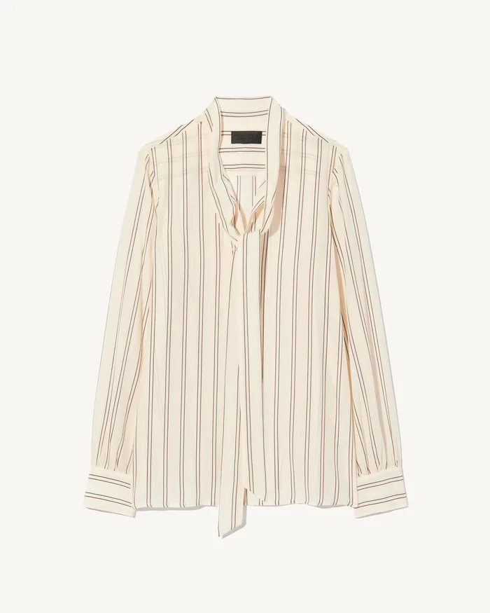 Tops Women Nili Lotan IRINA SILK BLOUSE Vintage Stripes