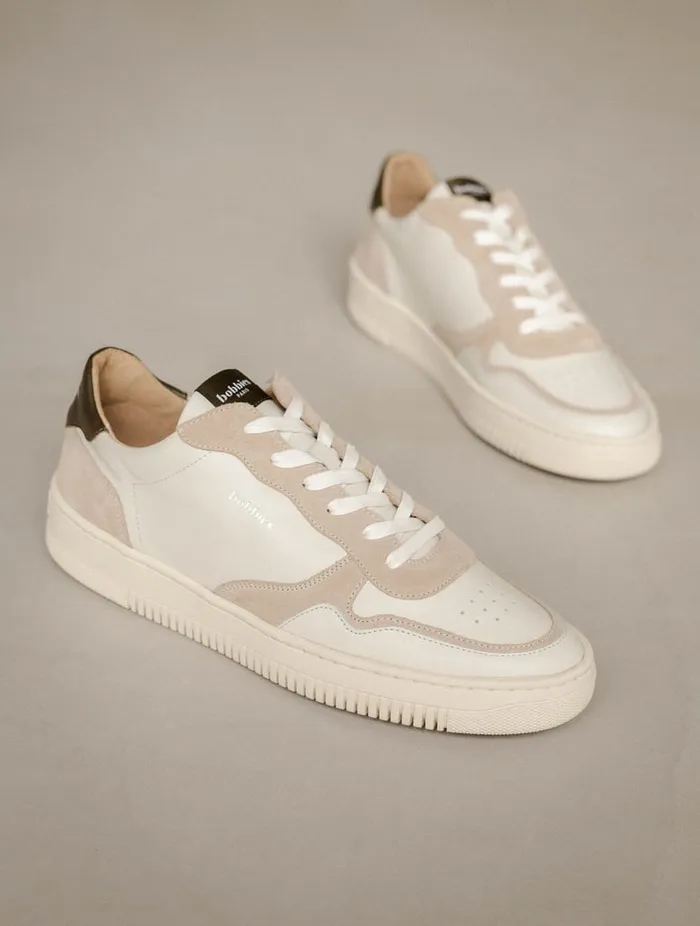 Travis Off White and Khaki Tartufo Men Bobbies Sneakers Travis Off White and Khaki Tartufo Men Bobbies Sneakers