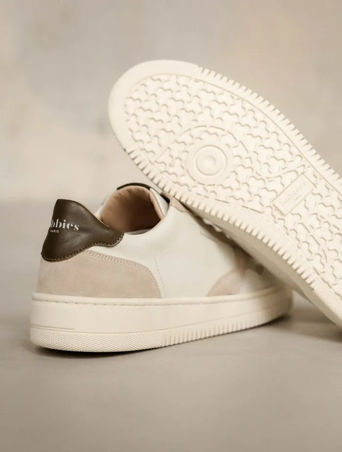Travis Off White and Khaki Tartufo Men Bobbies Sneakers Travis Off White and Khaki Tartufo Men Bobbies Sneakers