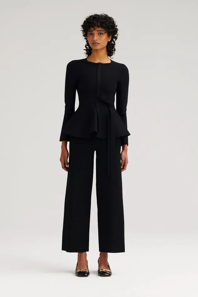 Trousers Scanlan Theodore Women MICRO CREPE CROP TROUSER BLACK