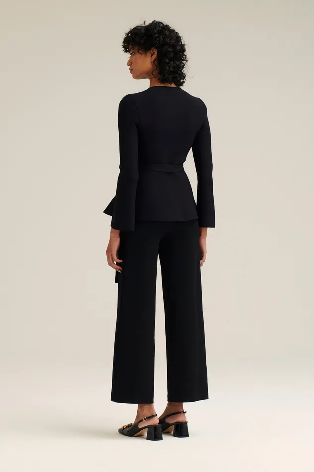 Trousers Scanlan Theodore Women MICRO CREPE CROP TROUSER BLACK Trousers Scanlan Theodore Women MICRO CREPE CROP TROUSER BLACK