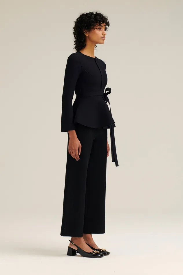 Trousers Scanlan Theodore Women MICRO CREPE CROP TROUSER BLACK Trousers Scanlan Theodore Women MICRO CREPE CROP TROUSER BLACK