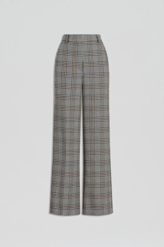Trousers Scanlan Theodore Women PLAID TROUSER BLACKWHITE