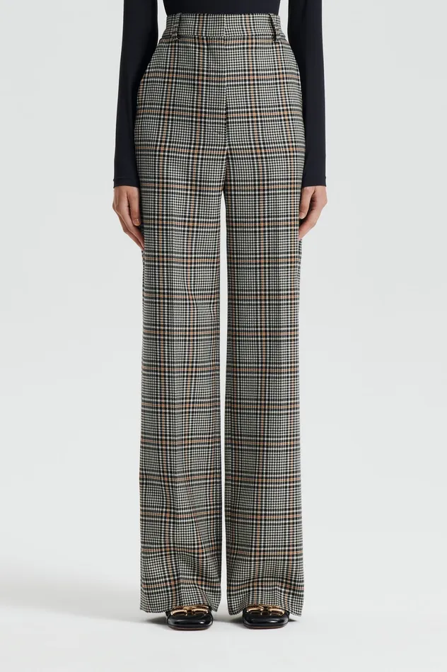 Trousers Scanlan Theodore Women PLAID TROUSER BLACKWHITE