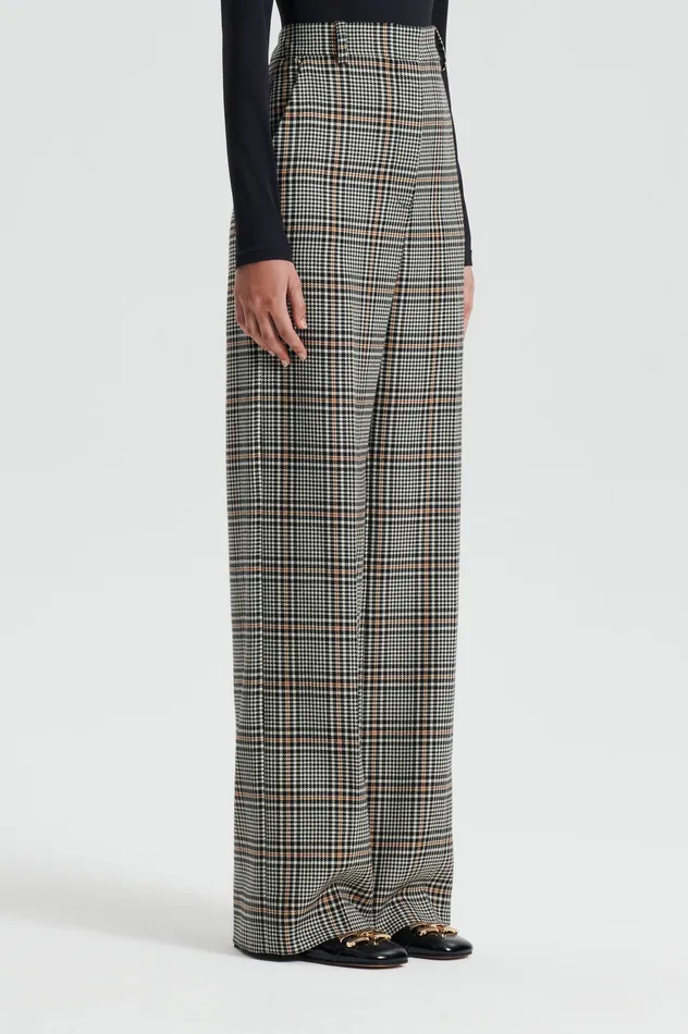 Trousers Scanlan Theodore Women PLAID TROUSER BLACKWHITE