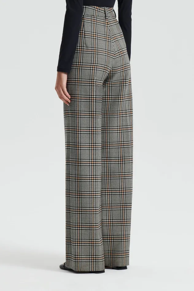 Trousers Scanlan Theodore Women PLAID TROUSER BLACKWHITE