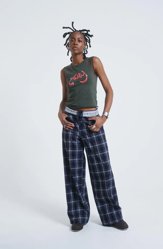 Trousers Women Jaded London Aphex Checked Trousers