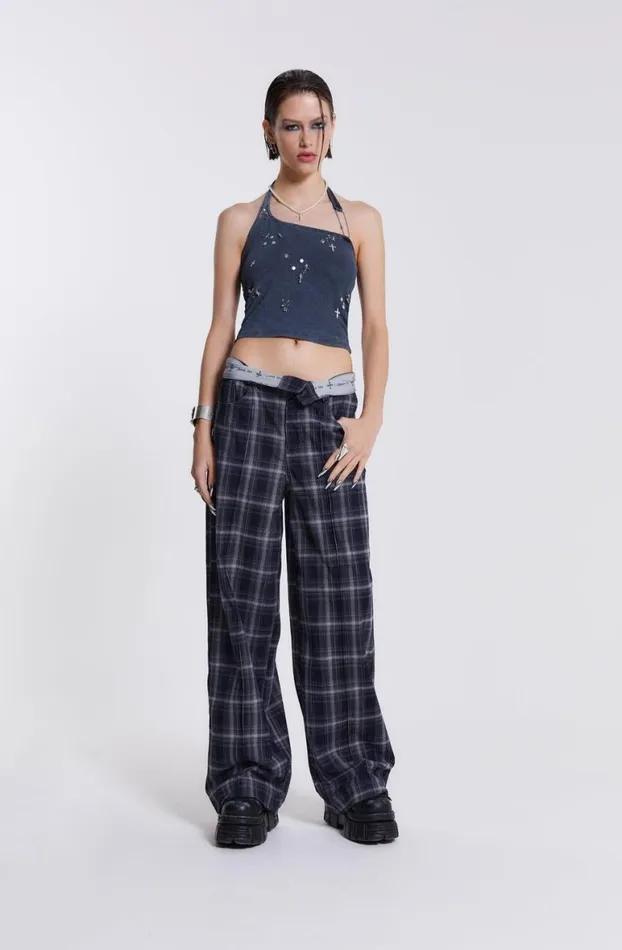 Trousers Women Jaded London Aphex Checked Trousers