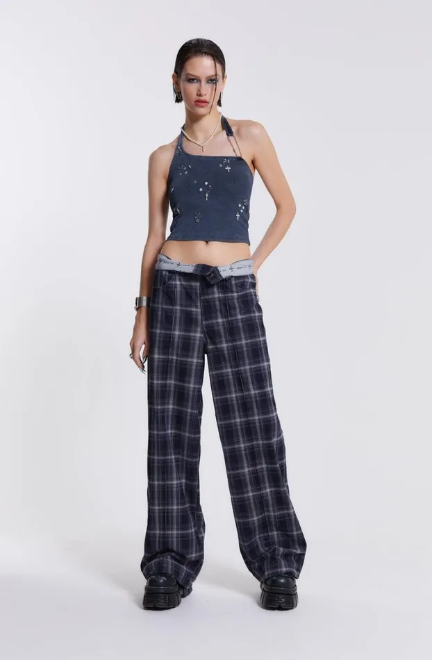 Trousers Women Jaded London Aphex Checked Trousers