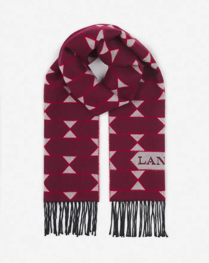 Twotone Wool Scarf Light Beigered Women Lanvin Silks and Scarves Twotone Wool Scarf Light Beigered Women Lanvin Silks and Scarves