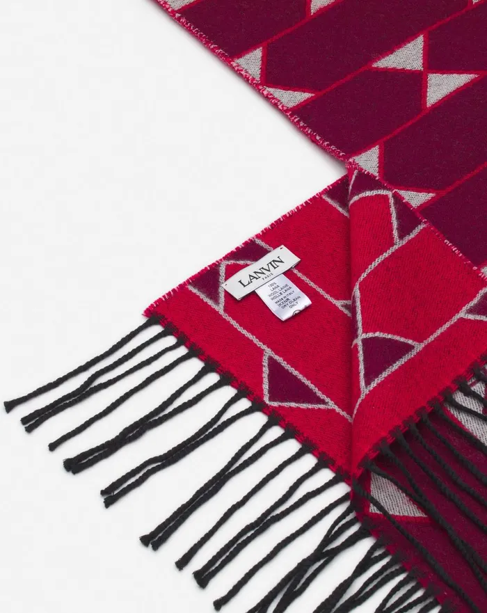 Twotone Wool Scarf Light Beigered Women Lanvin Silks and Scarves Twotone Wool Scarf Light Beigered Women Lanvin Silks and Scarves
