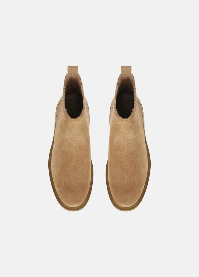 Vince Boots Men Erik Suede Chelsea Boot New Camel