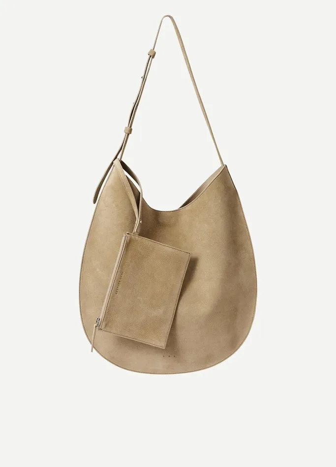 Vince Handbags Women Aesther Ekme Flat Hobo Bag Rock