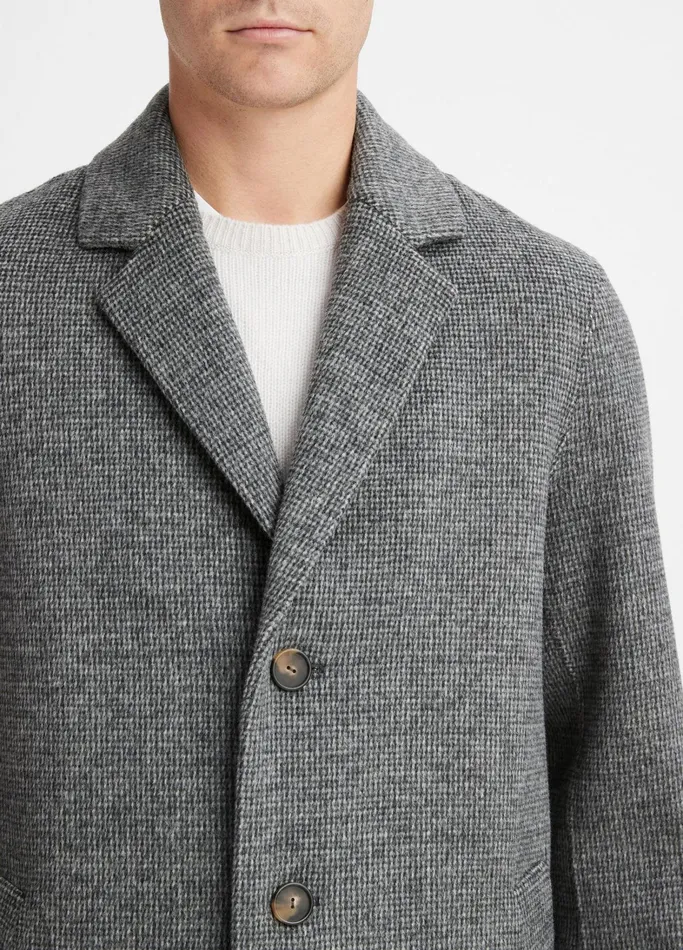 Vince Jackets and Outerwear Men Splittable WoolBlend Coat Heather Black