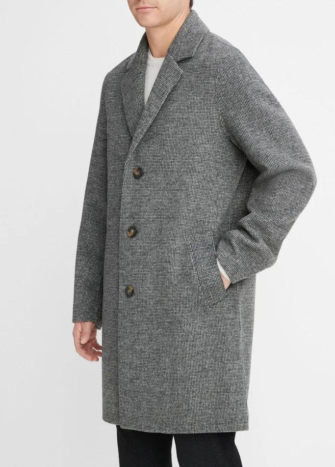 Vince Jackets and Outerwear Men Splittable WoolBlend Coat Heather Black