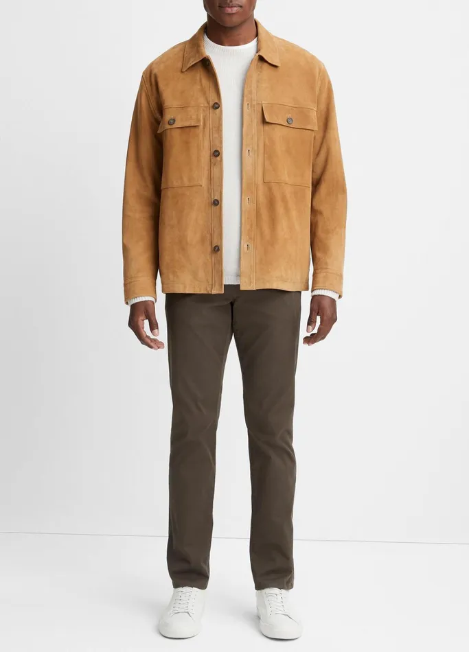 Vince Jackets and Outerwear Men Suede Chore Jacket Camel