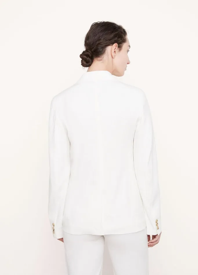 Vince Jackets and Outerwear Women LinenBlend SingleBreasted Blazer Off White