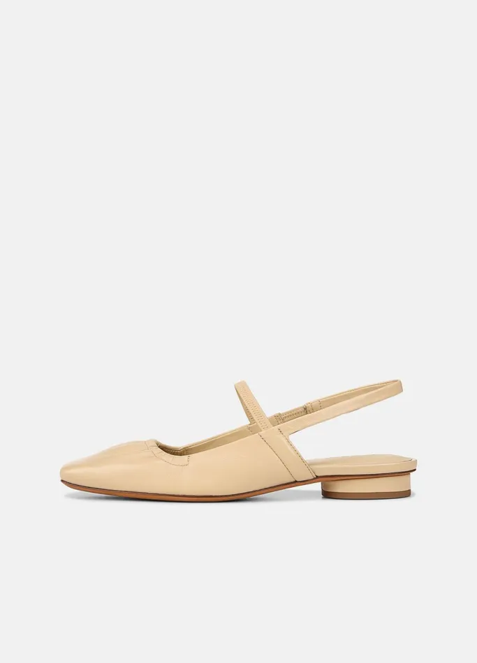 Vince Loafers and Mules Women Venice Leather Slingback Flat Macadamia