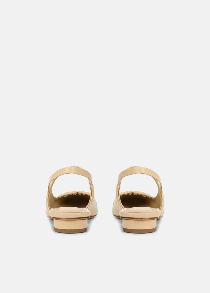 Vince Loafers and Mules Women Venice Leather Slingback Flat Macadamia