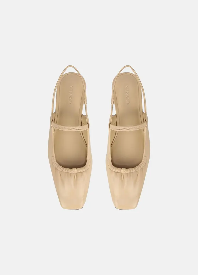 Vince Loafers and Mules Women Venice Leather Slingback Flat Macadamia