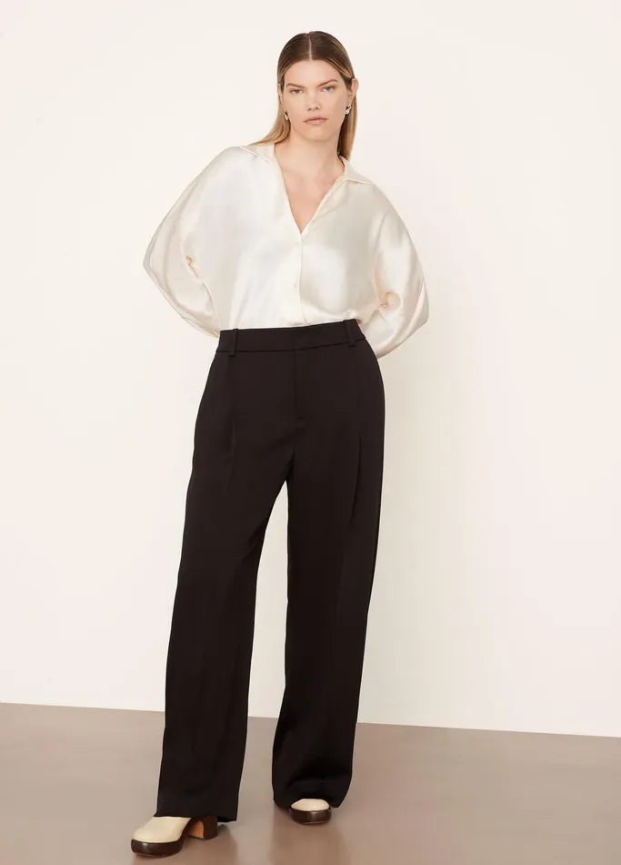 Vince Pants and Shorts Women Tailored WideLeg Trouser Black