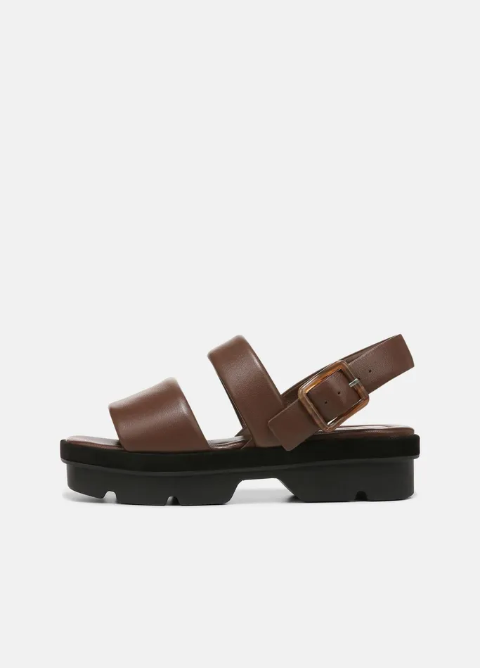 Vince Sandals Women Bowie Leather LugSole Slingback Sandal Redwood