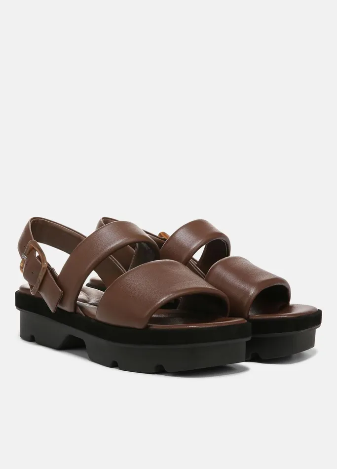 Vince Sandals Women Bowie Leather LugSole Slingback Sandal Redwood