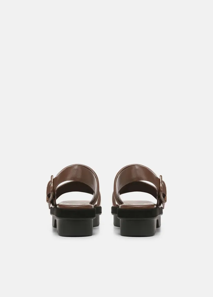 Vince Sandals Women Bowie Leather LugSole Slingback Sandal Redwood