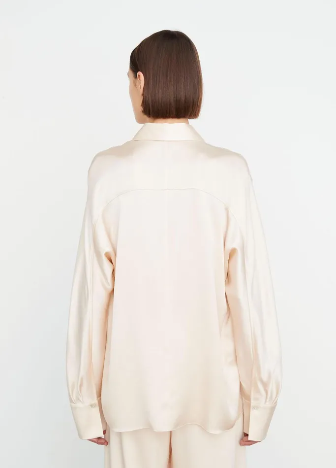 Vince Shirts and Tops Women Silk LongSleeve Zip Blouse Enoki