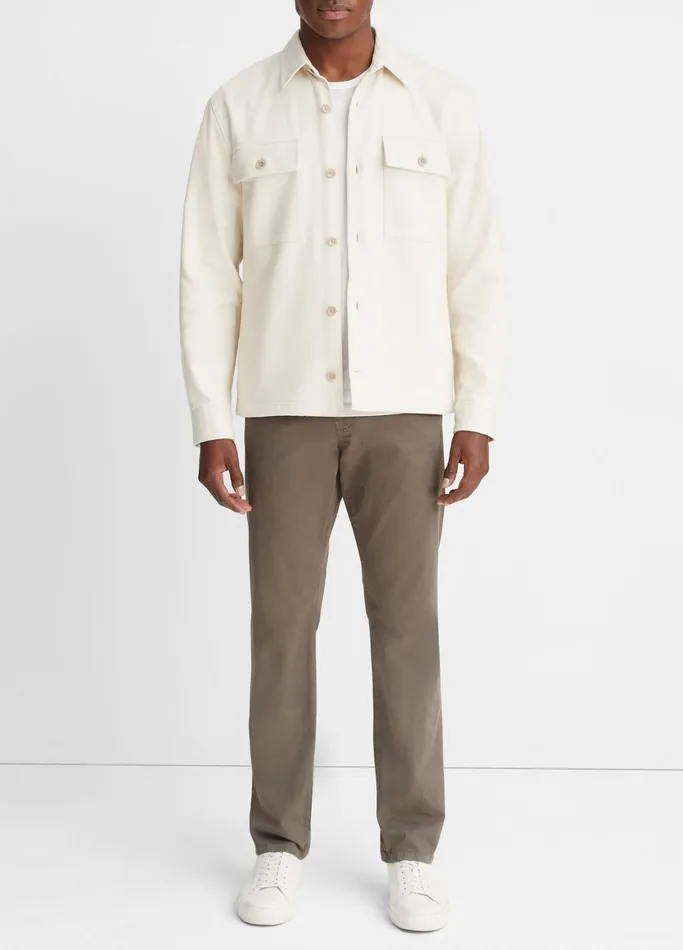 Vince Shirts Men DoubleFace Workwear Shirt Bonelight Taupe